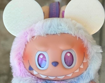 White Satin Mouse Ears Fit Labubu, Labubu Outfit Gift, Mouse Ears Accessories, 3D printed in USA
