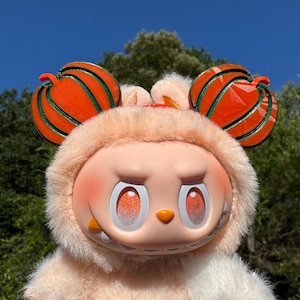 Pumpkin ears fits Labubu, Labubu gift, Labubu accessories, Dress up headpiece, Toy mouse ears, Labubu outfit