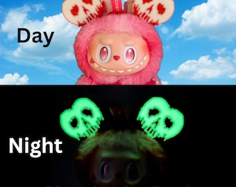 Glow in the Dark Poison Apple Ears, Fit Labubu, Labubu Outfit Gift, Mouse Ears Accessories, 3D printed in USA, Gift for her