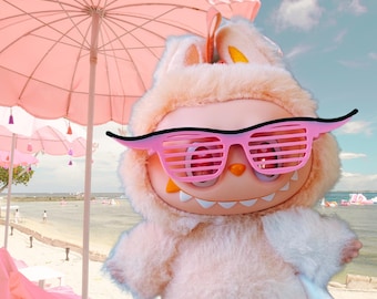 Pink Sunglasses, Fit Labubu, Labubu outfit, Labubu clothes, 3D printed in USA, Labubu accessories, Summerween, Halloween gift, Black detail