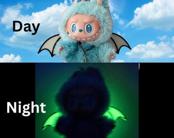 Glow-in-the-dark wings, fits Labubu, Labubu outfit, Labubu gift, Labubu Accessories, 3D print, Halloween, Summerween, Designed/made in USA