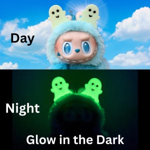 Glow-in-the-dark ghosts, fit Labubu, Labubu outfit, Labubu gift, Labubu Accessories, 3D print, Halloween, Summerween, Designed/made in USA