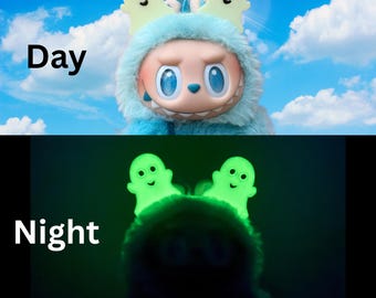 Glow-in-the-dark ghosts, fit Labubu, Labubu outfit, Labubu gift, Labubu Accessories, 3D print, Halloween, Summerween, Designed/made in USA