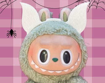 White Bat ears, Ears fit Labubu, Labubu Accessories, 3D printed, Labubu Clothes