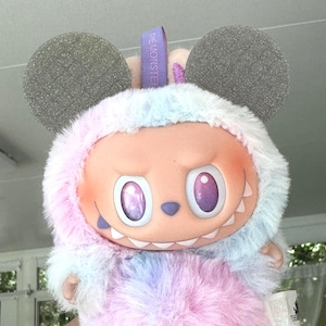 Smokey gray mouse ears for Labubu, Labubu outfit, Labubu accessories, Gift for her, 3D printed in USA