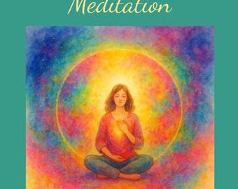 Meditation Poster "Healing Space - Sacred Space" | Spiritual Watercolor | Healing Art | Digital Download | Energy Image Meditation & Mindfulness