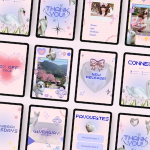 Y2K Instagram Template Social Media Pet Animal Retro 2000s Editable Free Canva Template 90s Pastel K-pop Instagram Post Format Influencer