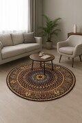 Hand-knotted Riza Mahi circle rug - Afghan nomad rug made of wool - Oriental rug Boho Vintage - Living room rug - Classic product logo