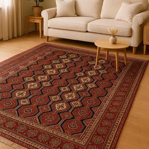 Hand-knotted Yousuf Baye sada rug - Afghan nomad rug made of wool - Oriental rug Boho Vintage - Living room rug - Classic