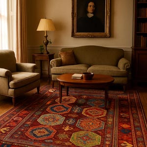 Hand-knotted Feelpie rug - Afghan nomad rug made of wool - Oriental rug Boho Vintage - Living room rug - Classic