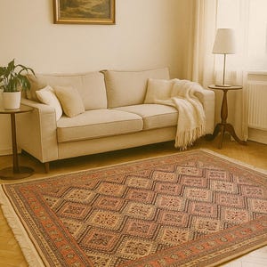 Hand-knotted Yousuf Bayee rug - Afghan nomad rug made of wool - Oriental rug Boho Vintage - Living room rug - Classic
