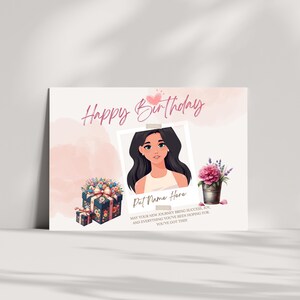 Modelo de Cartão de Aniversário Editável no Canva – Design Divertido e Bonito | Imprimível e Fácil de Personalizar para Presentes e Cartões-Presente | Presentes Personalizados