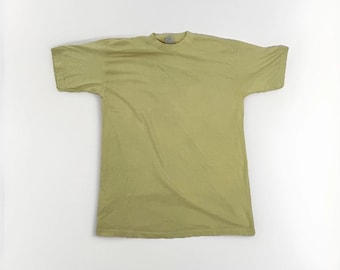 Vtg 70s Russell Athletic Plain Green T-shirt L Blank 50/50 Single