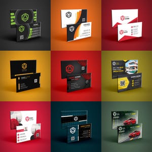 Sjabloon voor bewerkbare minimalistische QR-code visitekaartjes, elegant visitekaartje, modern dubbelzijdig visitekaartje, eenvoudig doe-het-zelf visitekaartje, set 9