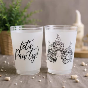 Custom Wedding Pet Frosted Cups,Wedding Reception Favors,Personalized Wedding Monogram Cups, Wedding Decor,Engagement Decor,Engagement Cups