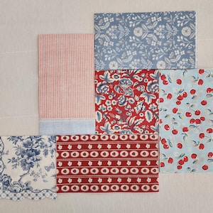 Designerpapier Servietten Set für Decoupage, Kraftpapier, Juligrün #1, Rot, Weiß und Blau, Sommer