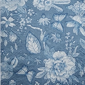 Knippapier, blauwe chinoiserie, designer papieren servettenset voor decoupage, ambachtelijk papier, kunstpapier,