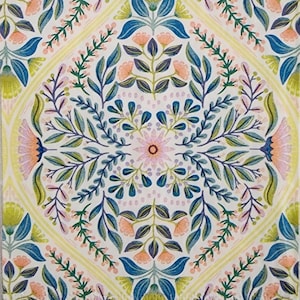 Yellow Medallion Paper Napkins: William Morris Style Decoupage, Craft Supply