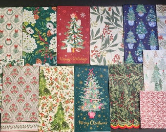 13 Christmas Paper Napkins for Decoupage. Craft Paper. Assortment of Christmas Napkins.