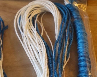 Kosher Linen Three Full Sets (3) Tzitzit /Tzitzits  blue cord Shatnez free from certified lab   כשר עשה למצוות ציצית רק