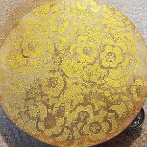 Hand Painted Gold Lace  Wedding or Bat Mitzvah Tambourine 8&#39; inch MADE TO ORDER
