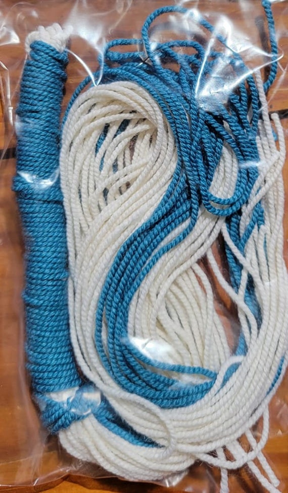 Extra Thick Wool Kosher Strings, Tzitzits Tekhelet/techelet Blue