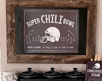 Football -- Chili Bar -- Super Bowl Sign -- Large Chalkboard Printable PDF Sign - Concessions  INSTANT DOWNLOAD by Beth Kruse C.C.