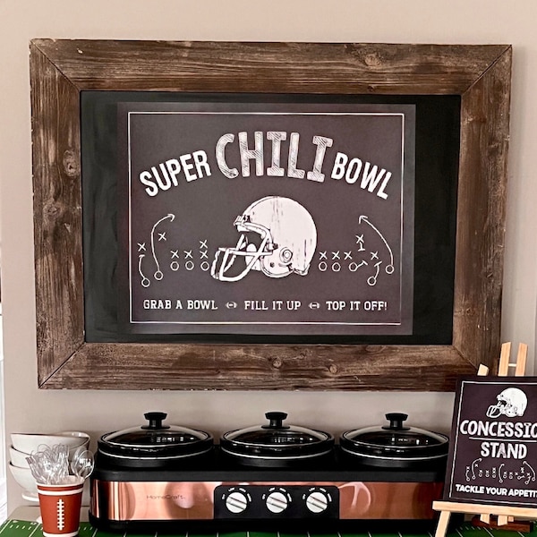 Football -- Chili Bar -- Super Bowl Sign -- Large Chalkboard Printable PDF Sign - Concessions  INSTANT DOWNLOAD by Beth Kruse C.C.
