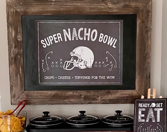 Football -- Nacho Bar -- Super Bowl Sign -- Large Chalkboard Printable PDF Sign - Concessions  INSTANT DOWNLOAD by Beth Kruse C.C.