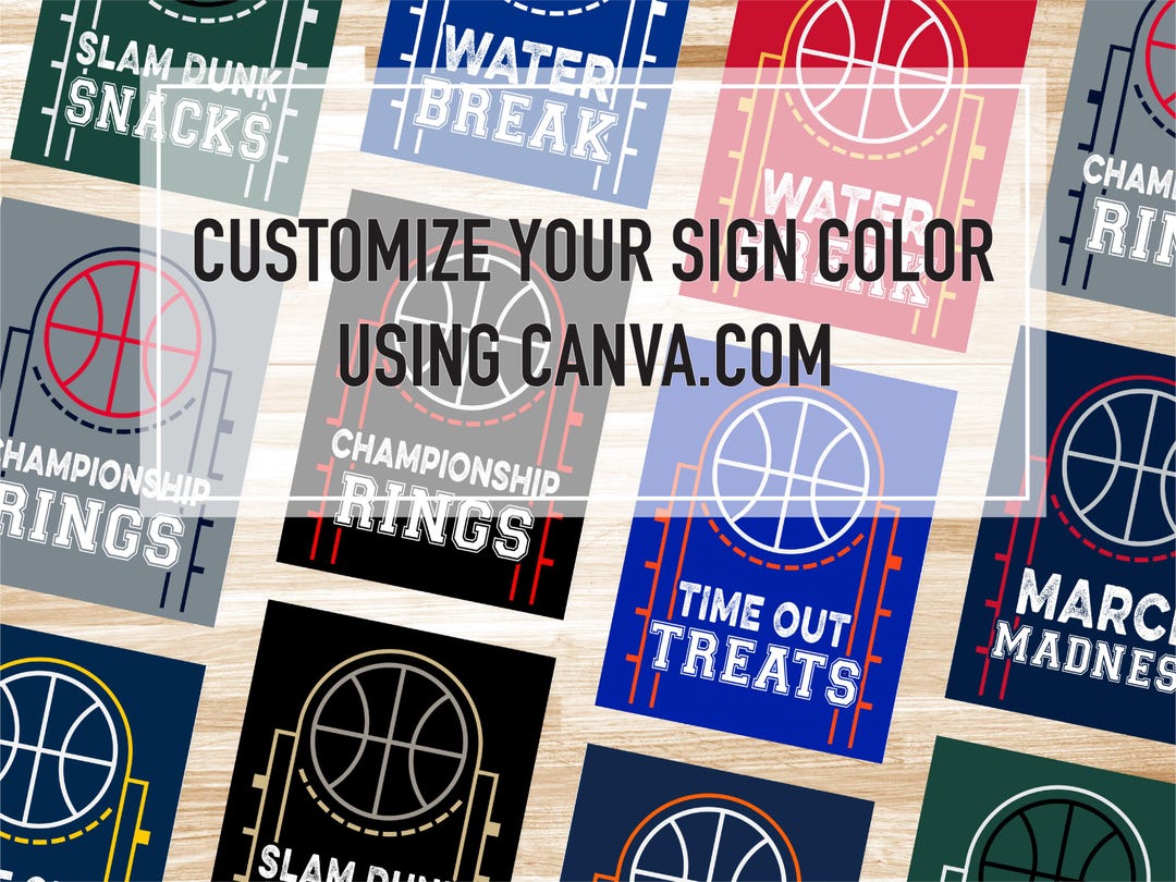 Customizable Basketball Party Signs, March College Playoff Madness ...