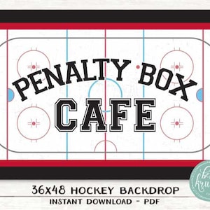 Hockey Backdrop 36x48 - Printable PDF file - Penalty Box Cafe -- Hockey Party -- INSTANT DOWNLOAD by Beth Kruse Custom Creations
