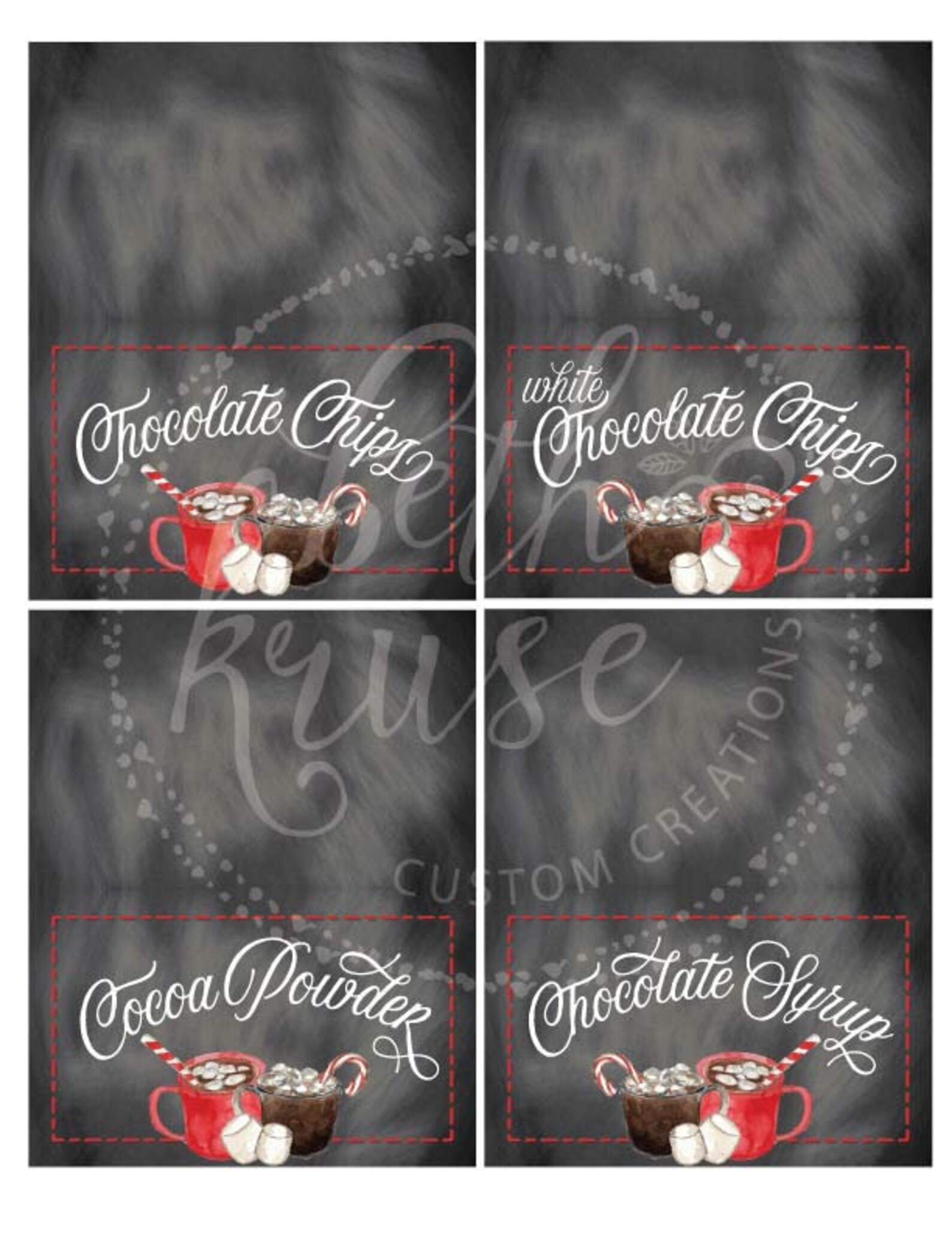 Hot Chocolate Bar Labels Printable Toppings Labels and Cup - Etsy