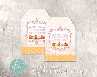 Our Little Pumpkin Printable Favor Tags INSTANT DOWNLOAD by Beth Kruse Custom Creations