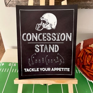 Concession Stand 8x10 and 5x7 inch Printable Sign PDF INSTANT DOWNLOAD -- chalkboard football design by Beth Kruse Custom Creations