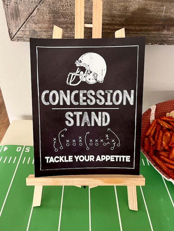Football Concession Stand Sign: Chalkboard Style Print (PDF Download)