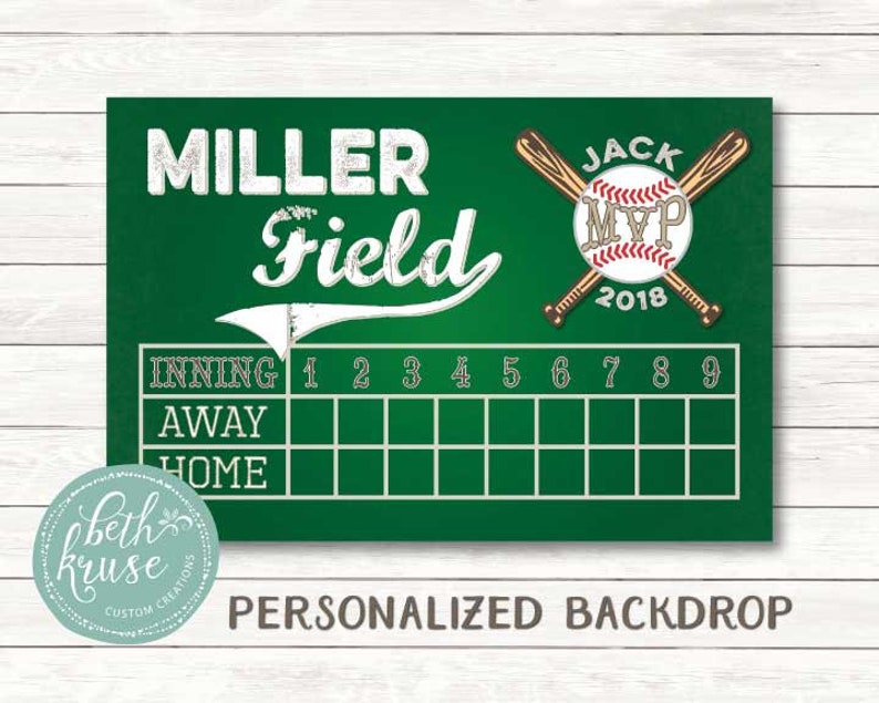 Scoreboard Baseball Backdrop Customized Printable PDF File Etsy Canada