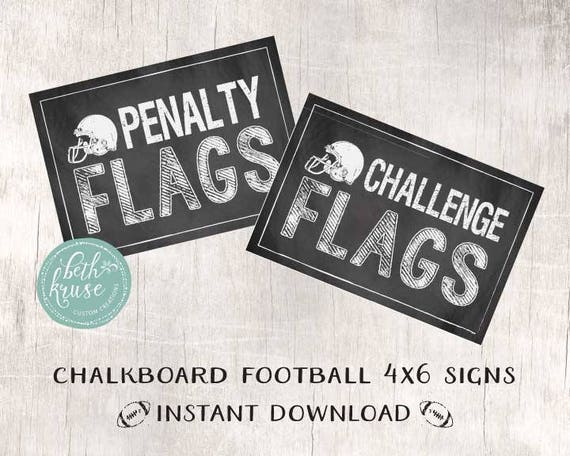 INSTANT DOWNLOAD Penalty Challenge Flag Signs Football 