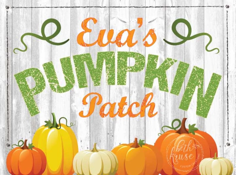 Pumpkin Patch Sign Personalized Printable PDF Backdrop - Etsy