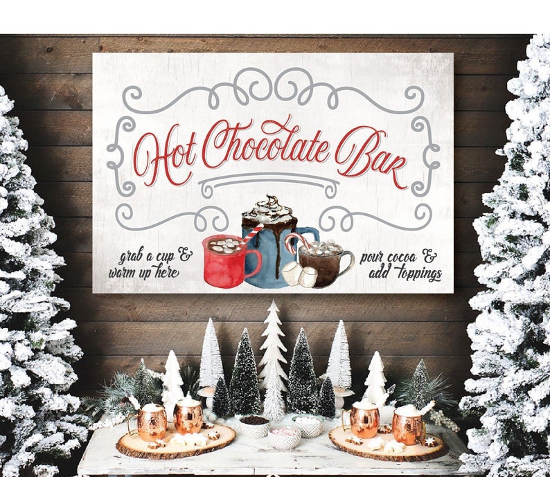 Hot Chocolate Bar 11x17 Sign Instant Download PDF File by Beth Kruse Custom Creations Hot Cocoa Bar Sign -