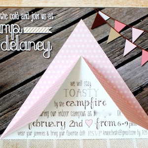 Camping Party Glamping Printable Invitation by Beth Kruse Custom Creations image 1