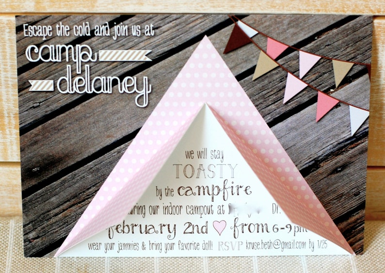 Camping Party Glamping Printable Invitation by Beth Kruse Custom Creations image 1