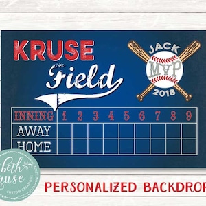 Custom Baseball Scoreboard Backdrop: Printable Party Decor (PDF File)