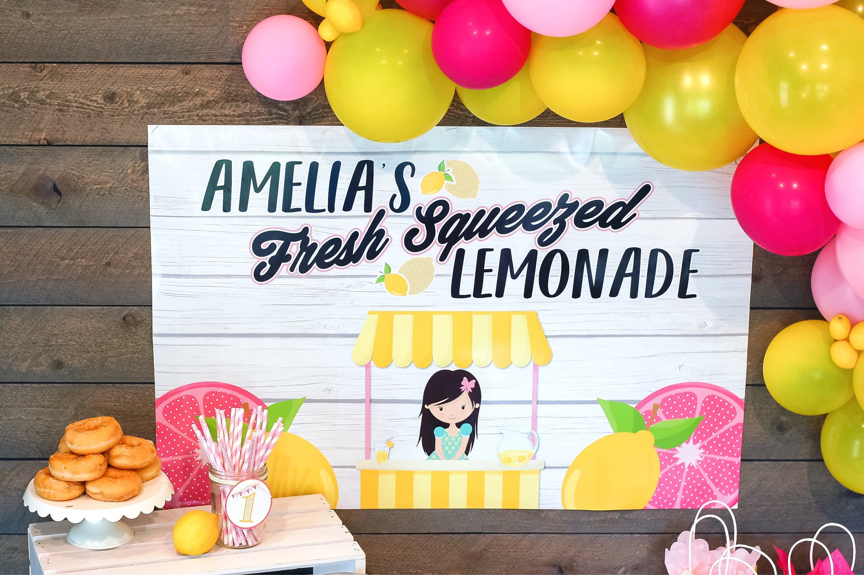 Lemonade Stand Backdrop Lemonade Poster Lemonade Stand Etsy