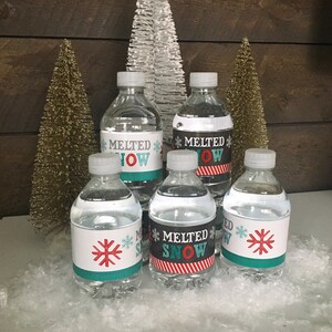 Melted Snow Water Bottle Instant Download Labels by Beth Kruse Custom Creations