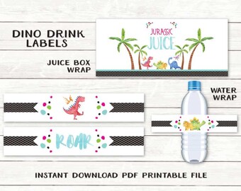 Dinosaur Juice Box Printable - Etsy
