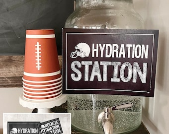 Football Hydration Station Sign: Chalkboard Concessions Decor (Instant Download)
