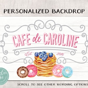 Breakfast Party Backdrop  - Personalized Cafe Sign - Printable PDF Poster by Beth Kruse Custom Creations