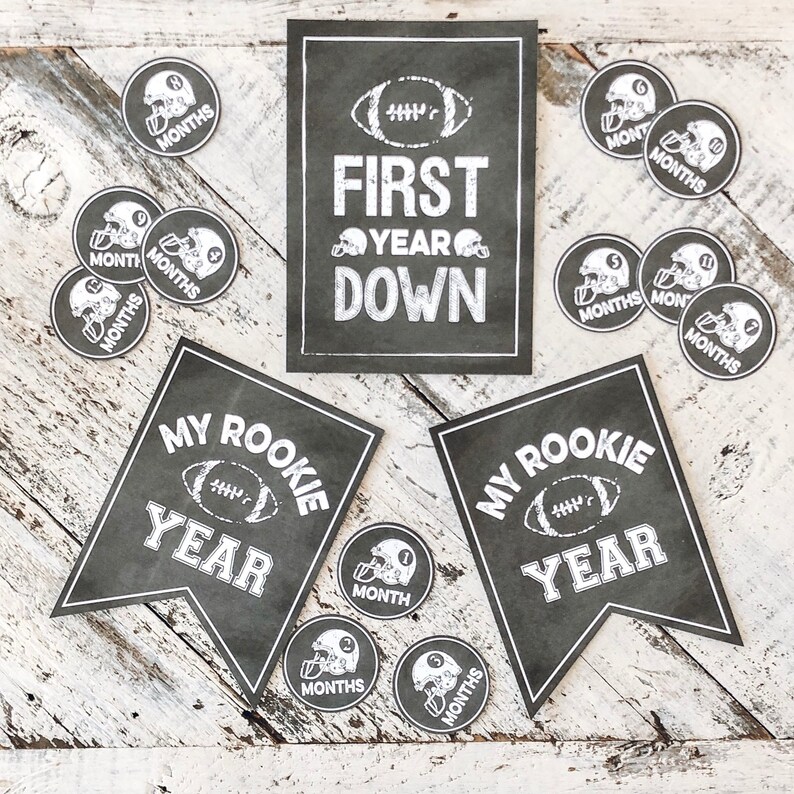 Football First Year Down Signs 5x7 and 8x10 Chalkboard Design INSTANT DOWNLOAD by Beth Kruse Custom Creations image 4