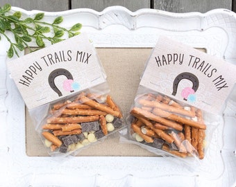 Horse Party Trail Mix Bag Topper -- INSTANT DOWNLOAD Printable Pdf File -- Horseback Rider Party Favor by Beth Kruse CC