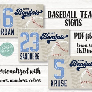 Personalized Baseball Team Signs: Vintage Ball Design (PDF Files)